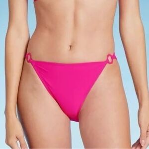 NWT Women's PinkHigh Leg Cheeky Bikini Bottoms by Shade & Shore🌴
